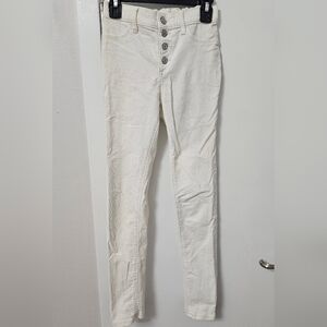 Old Navy White Corduroy Rockstar Jeggings